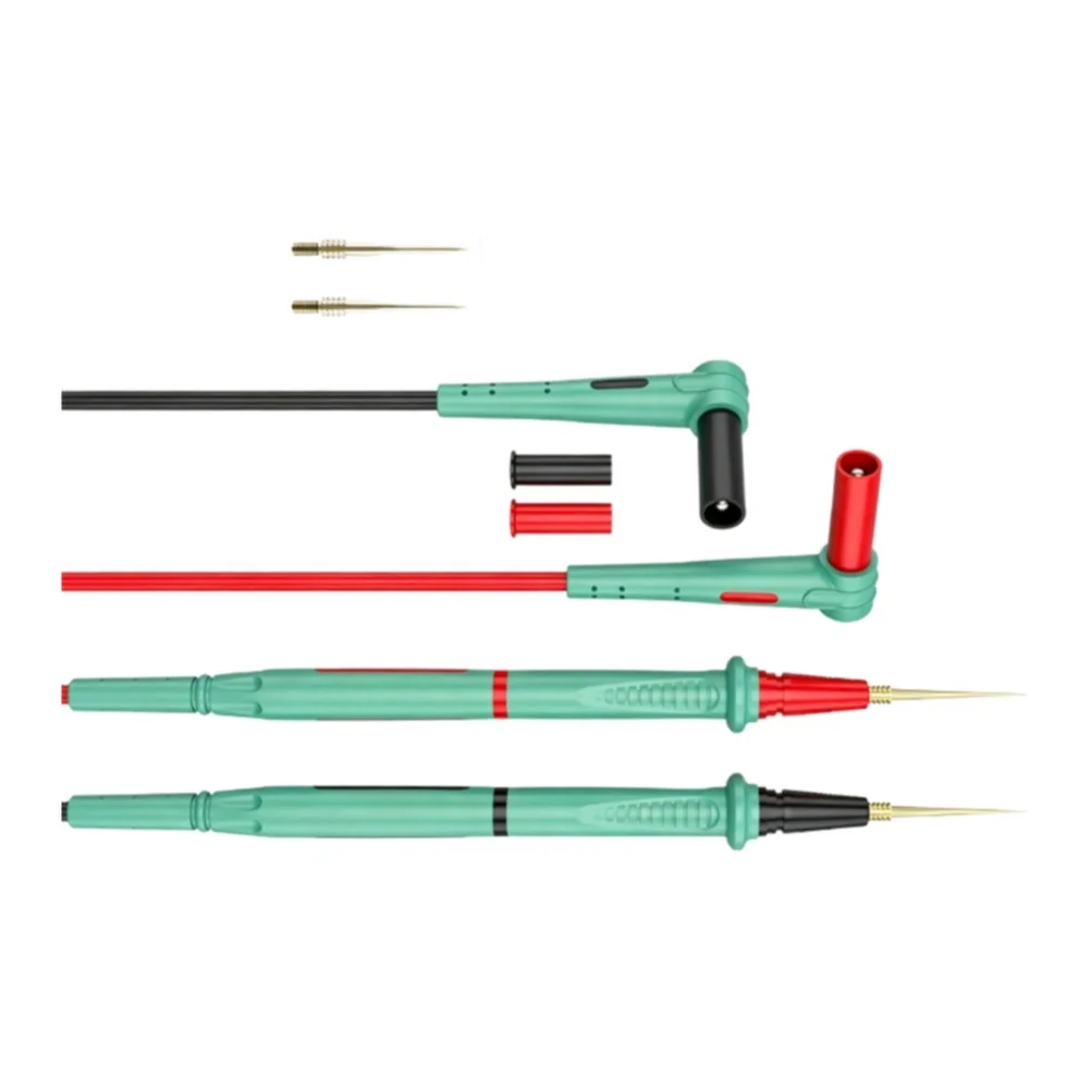 Gold Plated Tips Multimeter Test Leads For Field Maintenance Green Gold Plated Probe Tips 67-strand Copper Core