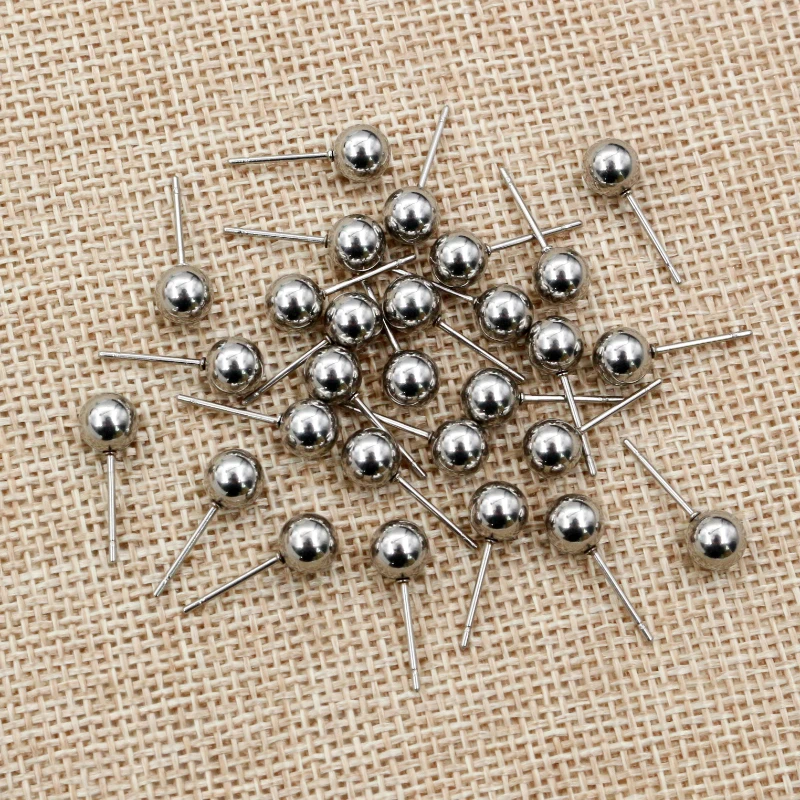 

30pcs 3/4/5/6mm 316 Stainless Steel Pin Findings Stud Earring Basic Pins Stoppers For DIY Jewelry Making Supplies Findings