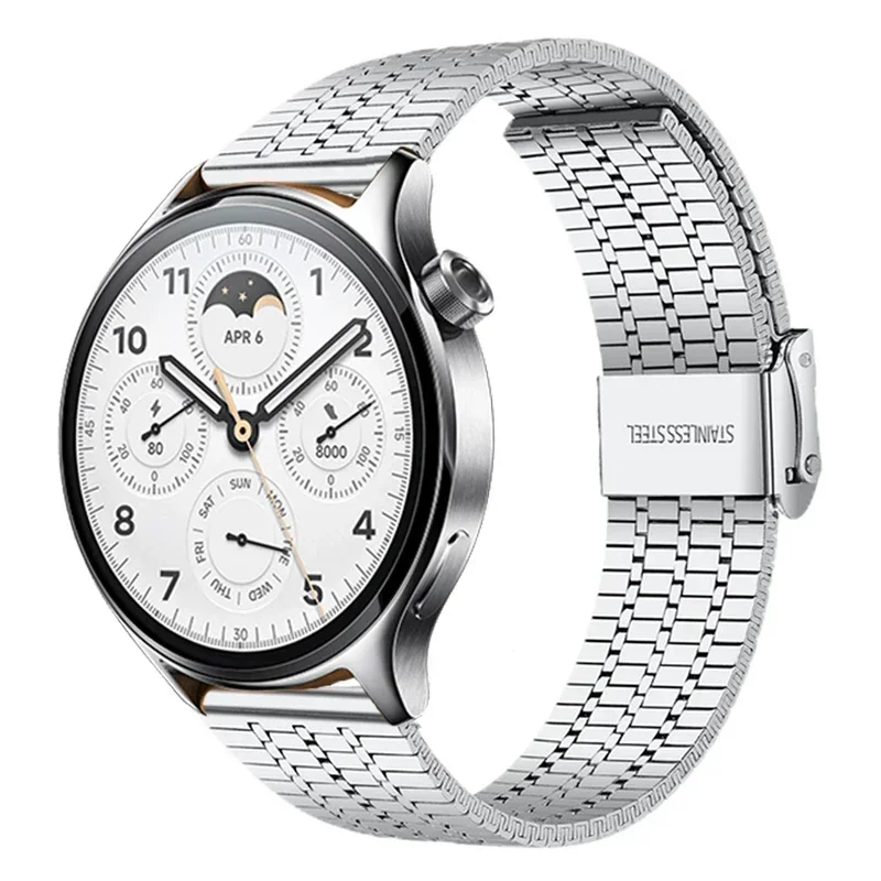 Pulseira de metal de aço inoxidável para relógio Xiaomi, pulseira ativa, pulseira, pulseira, S2, S3, S1Pro