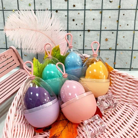 

1Pcs Cosmetic Holder Egg Shaped Rack Storage Case Portable Sponge Stand Breathable Hang Hanging PET Makeup Supplies