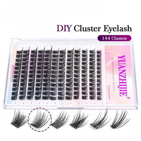 DIY 300 Cluster Lashes Segmented Beam Natural C/D Curl Individual Mink Eyelashes Makeup Supplies at home