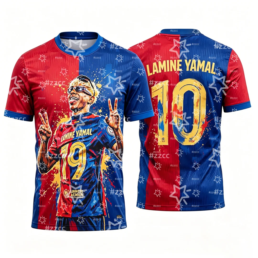 2026 Lamine Yamal No.10 Football Jersey Match & Training Kit Summer Sports Men's T-Shirt Children's Clothing Tee Y2k Woman