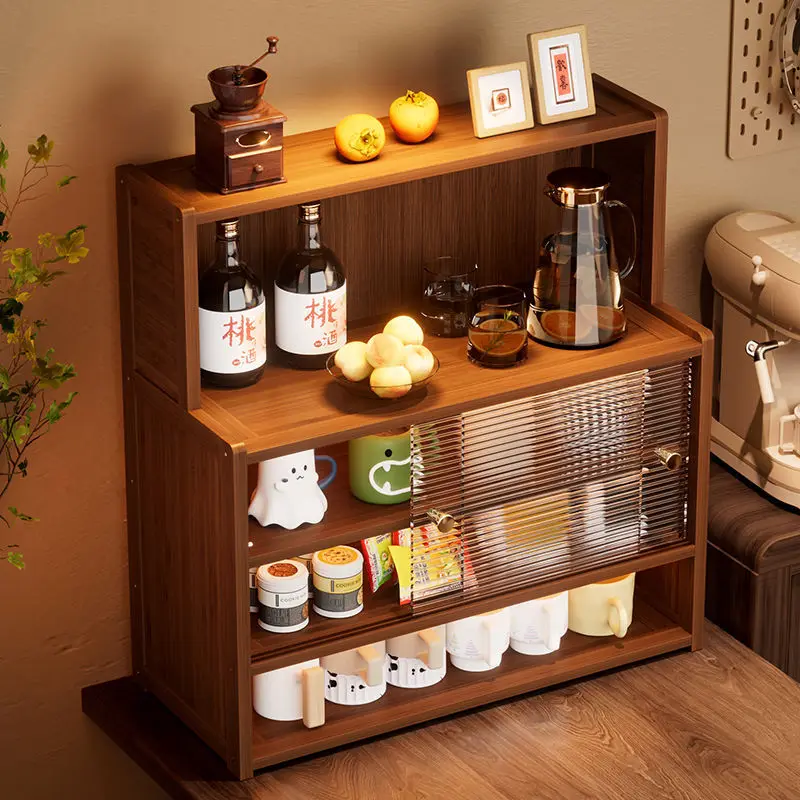 Storage Rack Home Desktop Tea Set Storage RackSide Cabinet Water CupRack Multifunctional Dish OrganizingRack
