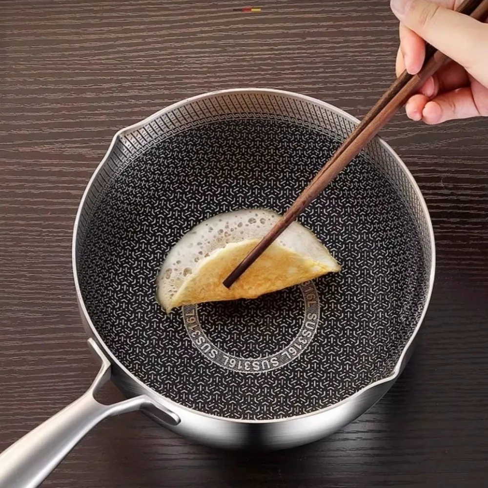 

Универсальная универсальная кастрюля из нержавеющей стали 18 см, сковорода с плоским дном, кипящая, жарка, кухонный котел, кухонный котел