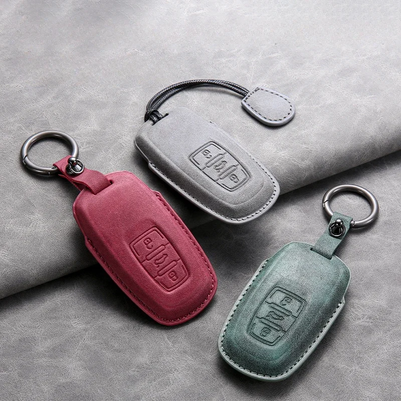 Leather Car Key Case Cover Shell for Volkswagen VW Golf 6 Mk6 Tiguan Polo Passat CC B6 B7 Touareg 2016-2023 Phideon Accessories