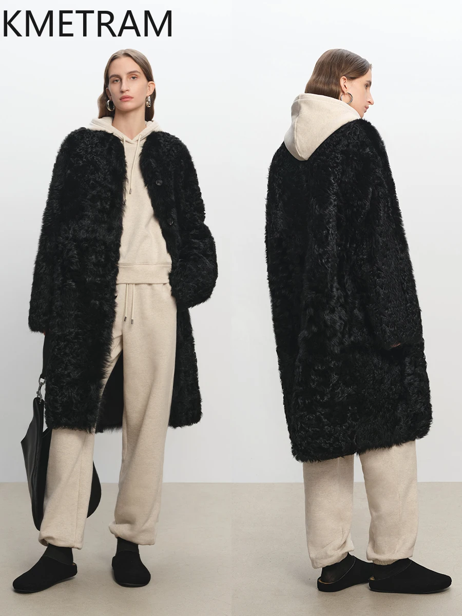 Natural Tuscany Sheepskin Wool Double Faced Fur Jacket Women Top Quality Long Real Fur Coat Winter Woman Clothing 2025 abrigos