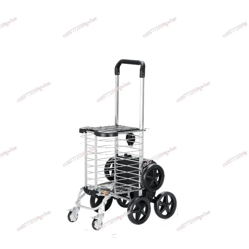 Portable elderly grocery shopping cart electric stair climbing machine