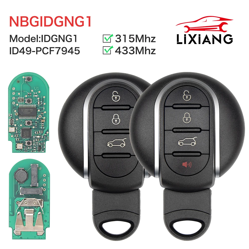 LIXIANG  3/4BTN Smart Remote Car Key Fob 315/433/868MHz ID49 for BMW Mini Cooper Countryman Clubman F-Series F55 F56 2015-2018