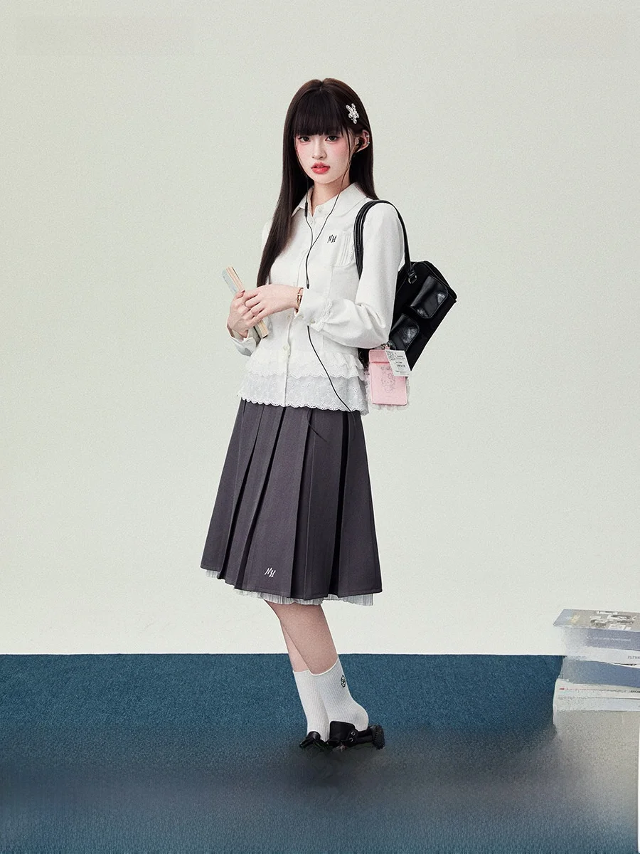 

Миссис Кружевной воротник с цветочным колокольчиком irt 2022, новинка осени и зимы, универсальная внутренняя одежда, школьная женская мода с цветочным принтом irt