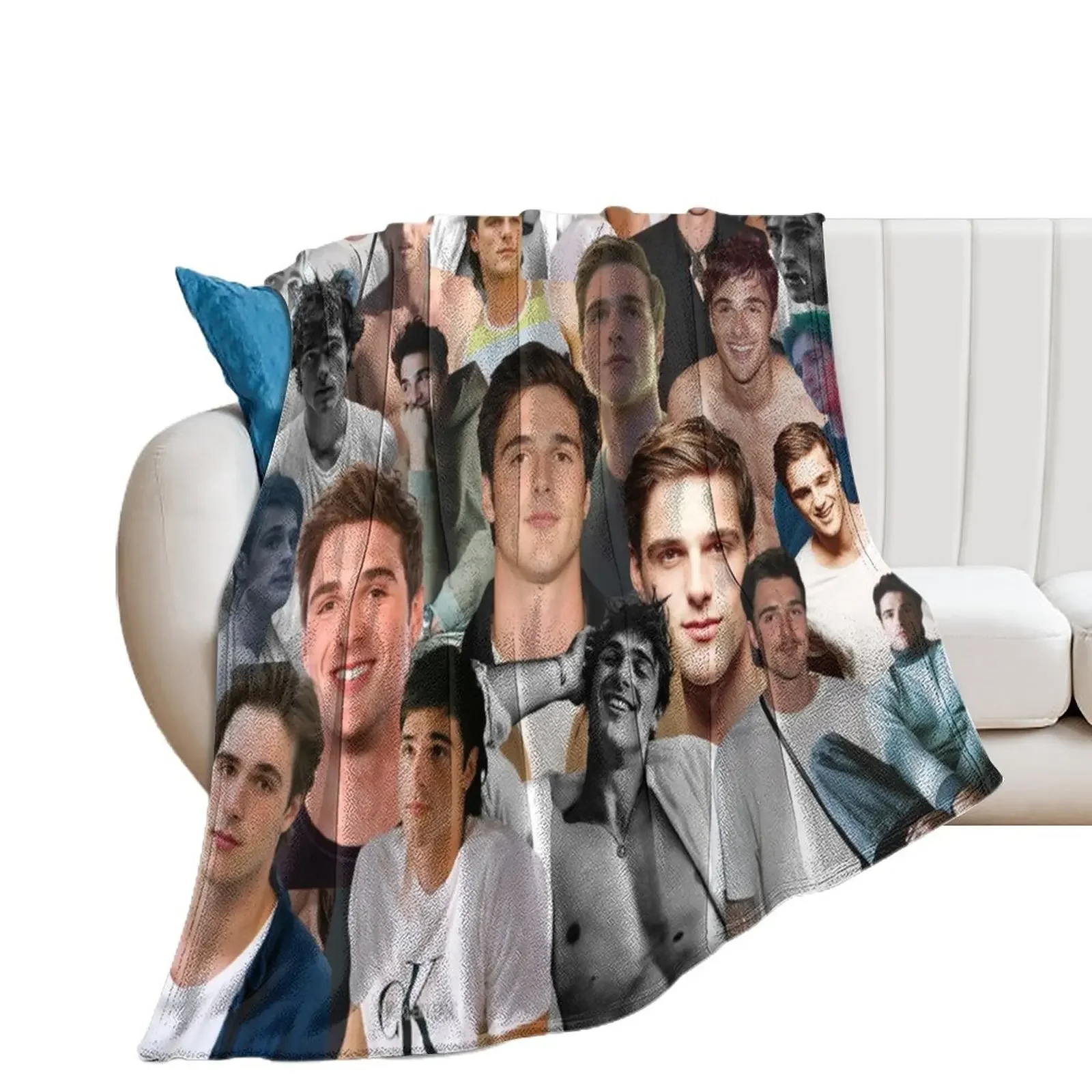 Jacob Elordi photo Collage Throw Blanket blankets and throws Giant Sofa Beautifuls decorative Blankets