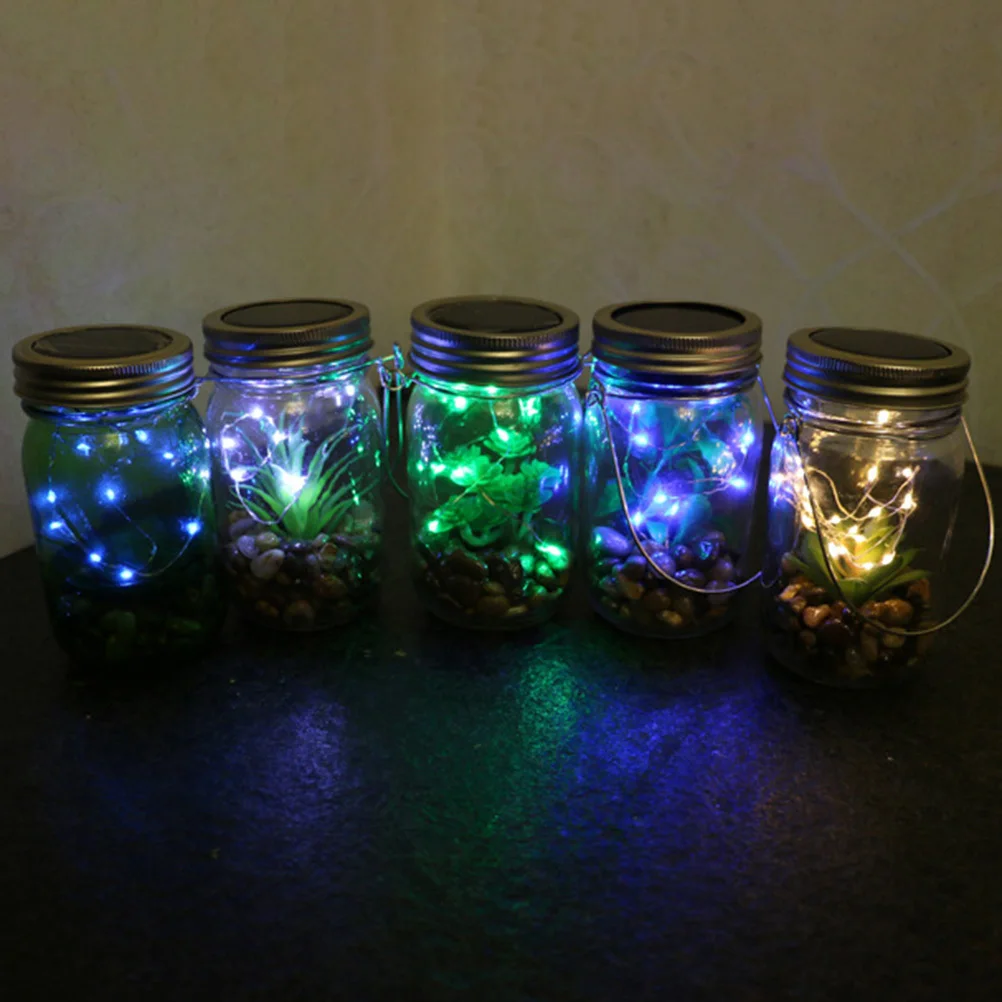 

Solar Green Plant Jar Lamp Transparent Glass Hanging Lights For Garden Patio Doorway Energy Efficient Outdoor Indoor