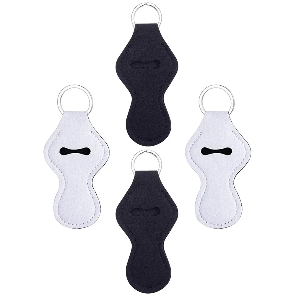 4 pçs batom organizador chaveiro materiais de alta qualidade seguro acessível uso rápido balm labial titular chaveiro