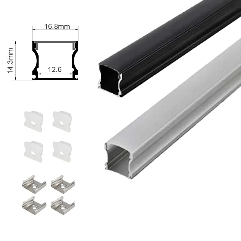 16.8x14.3mm Custom LED ALuminum Profile Surface Mounted Cabinet Linear Lights Led Channel Strip