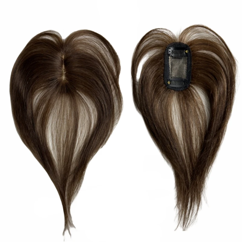 الجزء الأوسط من الشعر البشري مع عدم وجود الانفجارات كليب في قطع الشعر وصلات شعر كاذبة للنساء ترقق الشعر 10 بوصة
