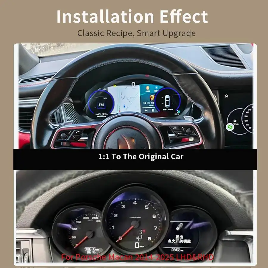 

Car LCD Digital Instrument Cluster For Porsche Macan 2014-2025 Upgrade Virtual Cockpit Speedometer Dashboard Panel LCD 12.3inch