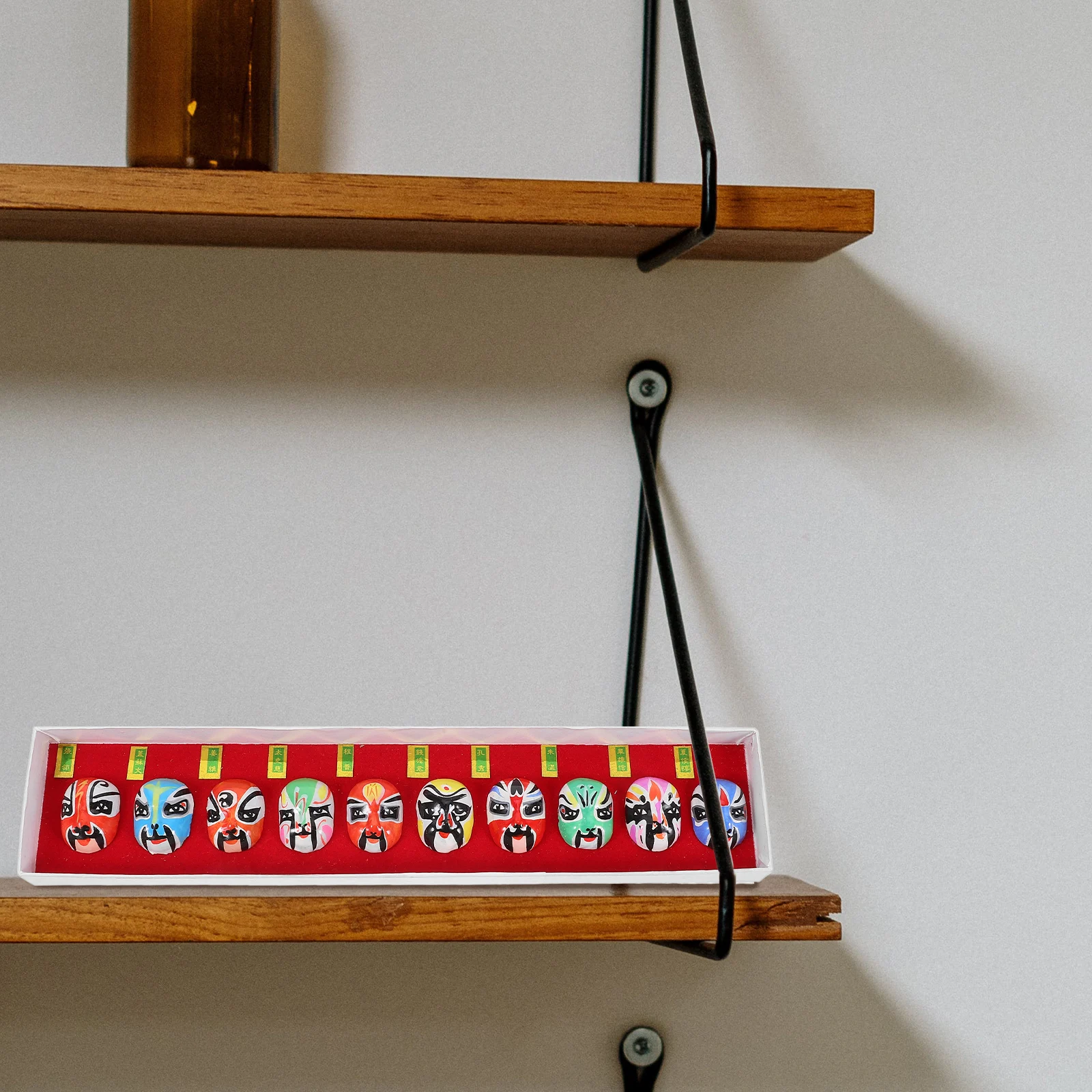 10 шт., глиняные маски для Пекинской оперы, миниатюрные декоративные изделия ручной работы, богатые разнообразные реалистичные традиционные портативные поделки