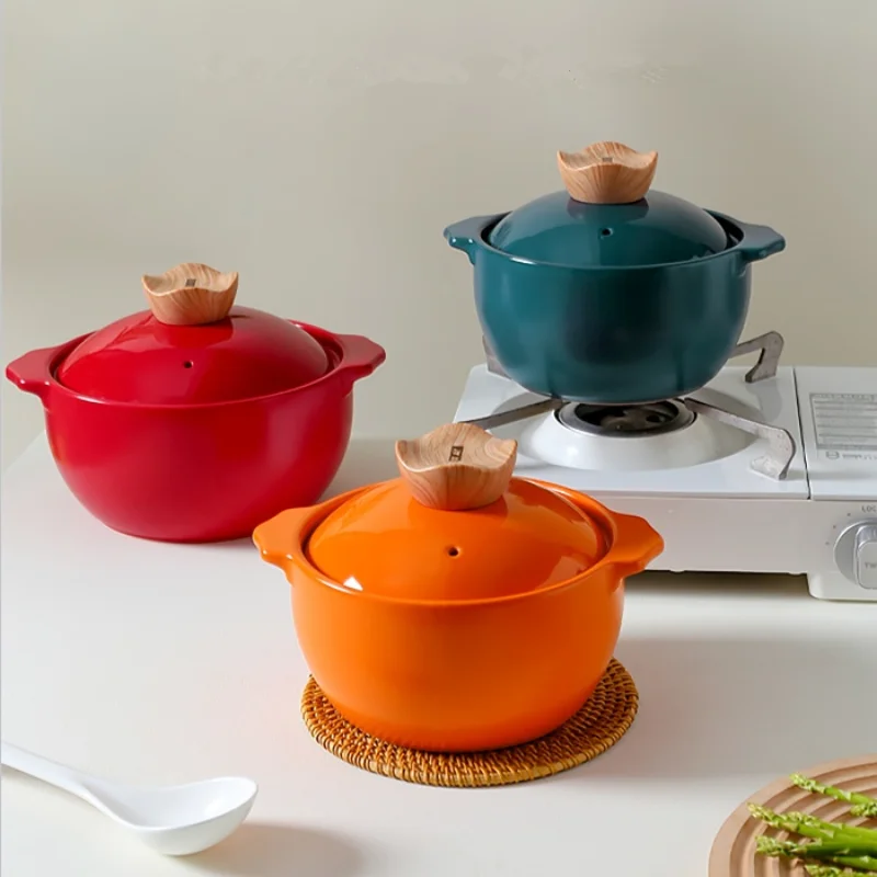 

Household Gas High Temperature Resistant Soup Rice Pot Ceramic Cookware Casserole Pot Multi-functional Kitchen Cooking Pots