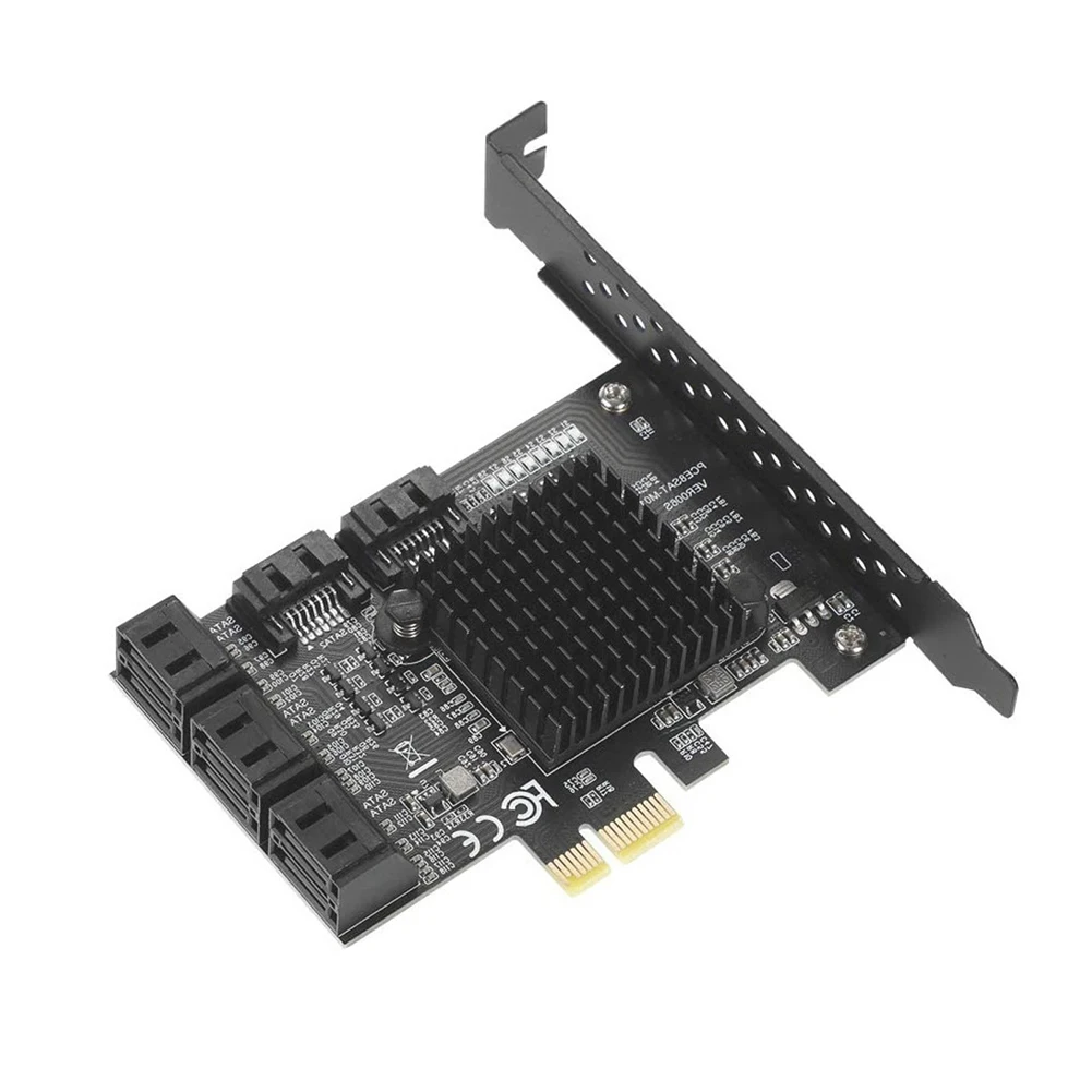 High Speed 8-Port SATA=III=PCIe Expansion Card 6Gb/s Controller For Windows Linux=Server=Marvell 88SE9215+JMicron JMB5xx Chipset