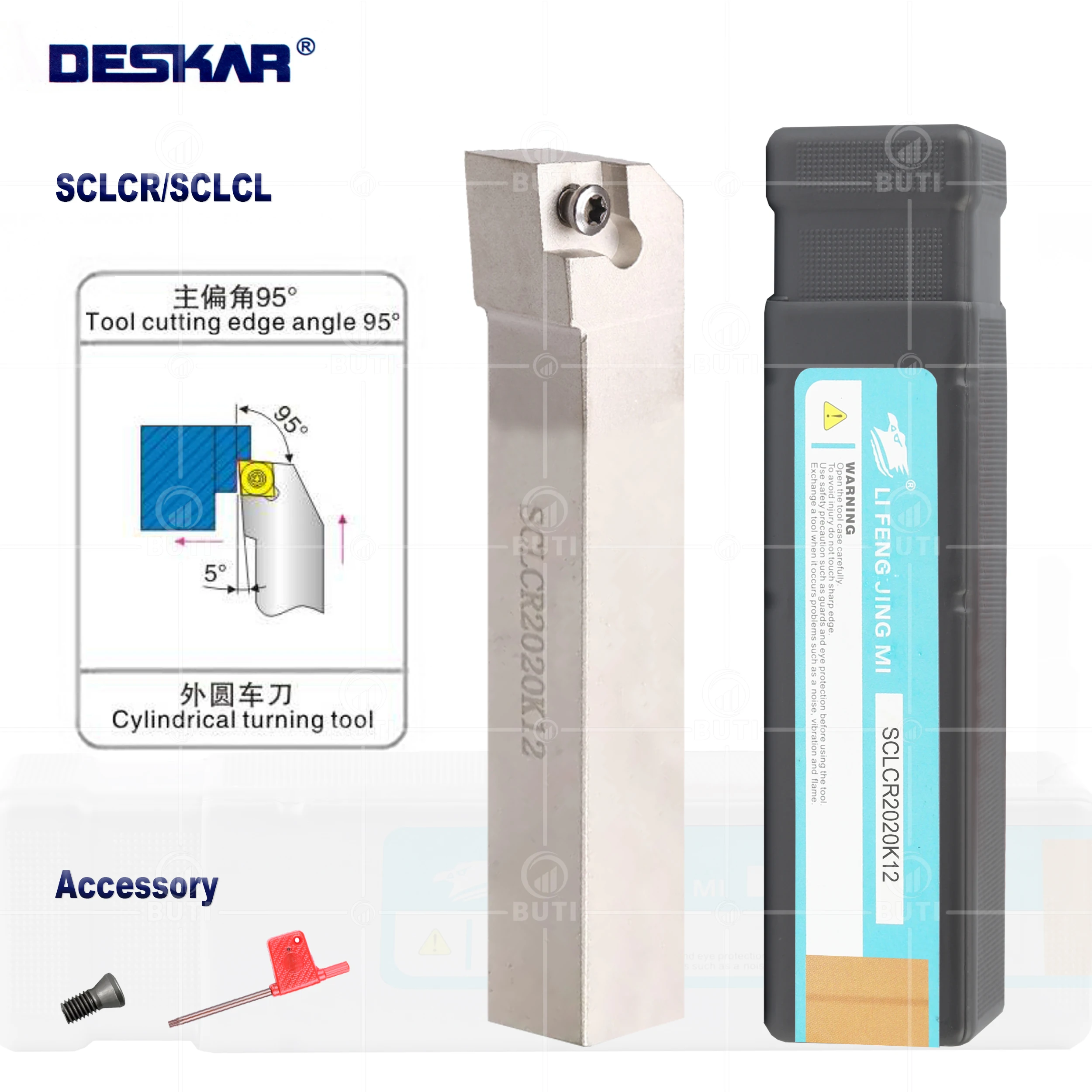 

DESKAR 100% Original SCLCR/L0808/1010/1616/2020/2525 CNC Lathe External Turning Lathe White Tool Holders Cutter For CCMT Blades