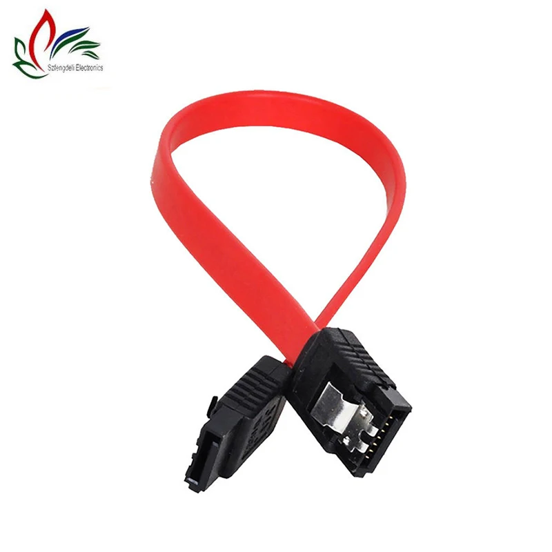 

New Sata 2.0 Hard Drive Data Cable 45cm Drive Line Yellow Red Straight Line With Buckle Suitable For Computer Motherboard