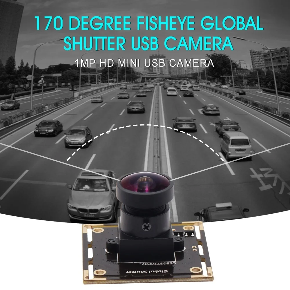 Monochome AR0144  Global Shutter Raspberry Pi Fisheye Wide Angle USB Camera for Fast Fast Moving Objects Capture