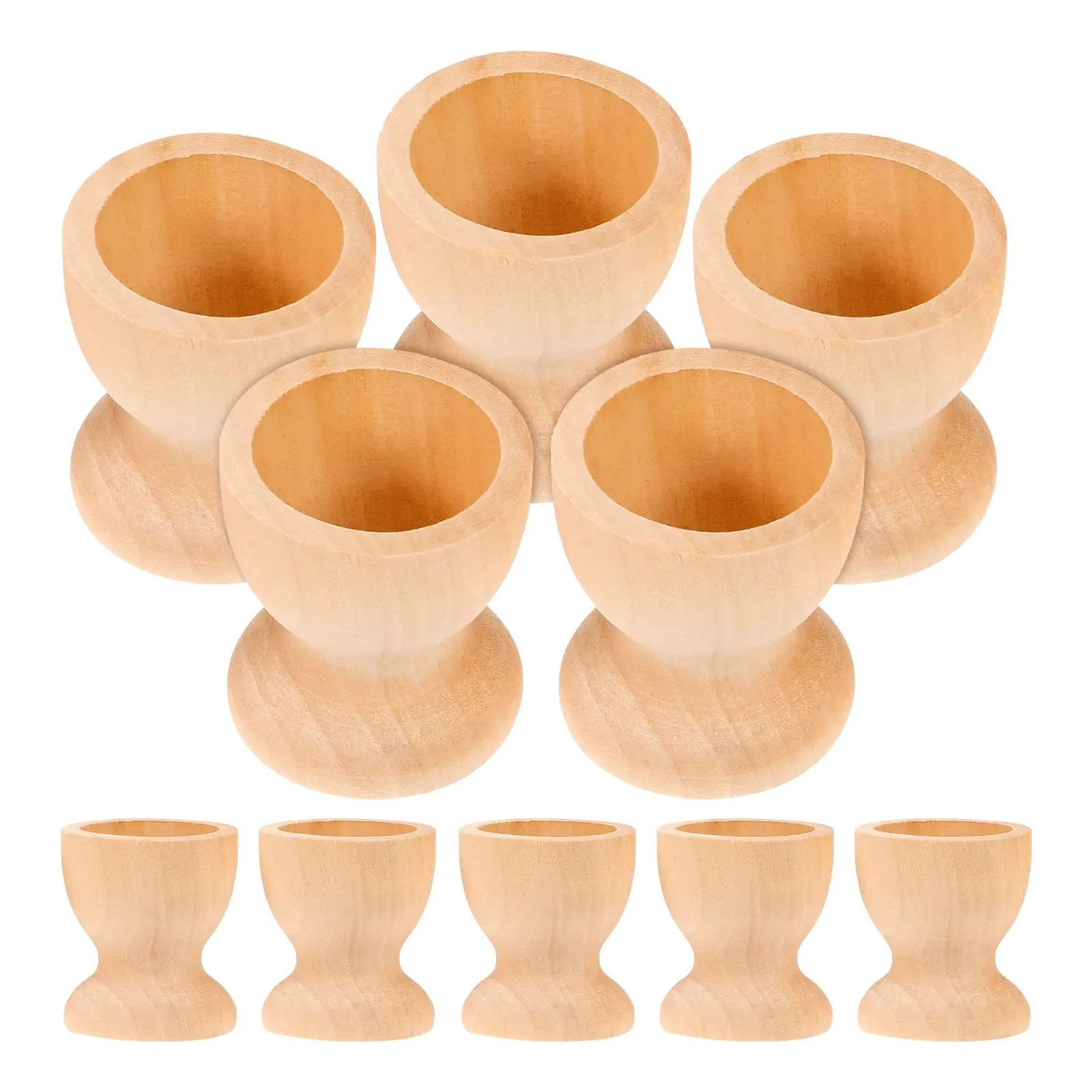 

10 Pcs Wooden Egg Tray Cups Holders Refrigerator Cooking Utensils Easter Cute Child Eggs