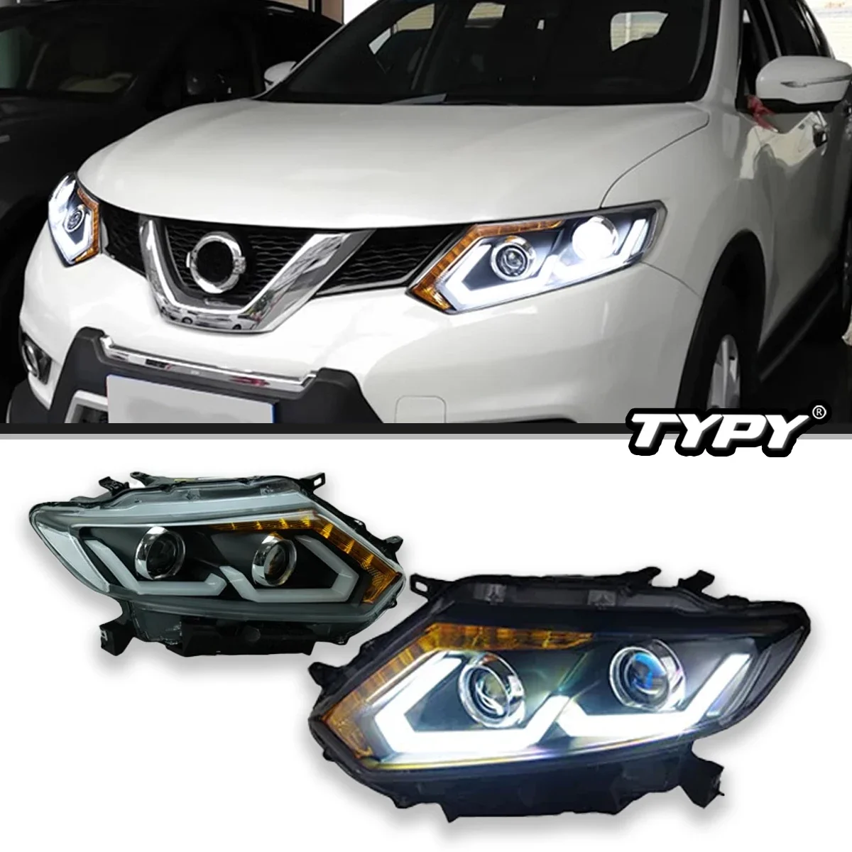

Автомобильные фары TYPY для Nissan X-trail, 2014-2016, светодиодные фары для проектора, дневные ходовые огни, автомобильные аксессуары