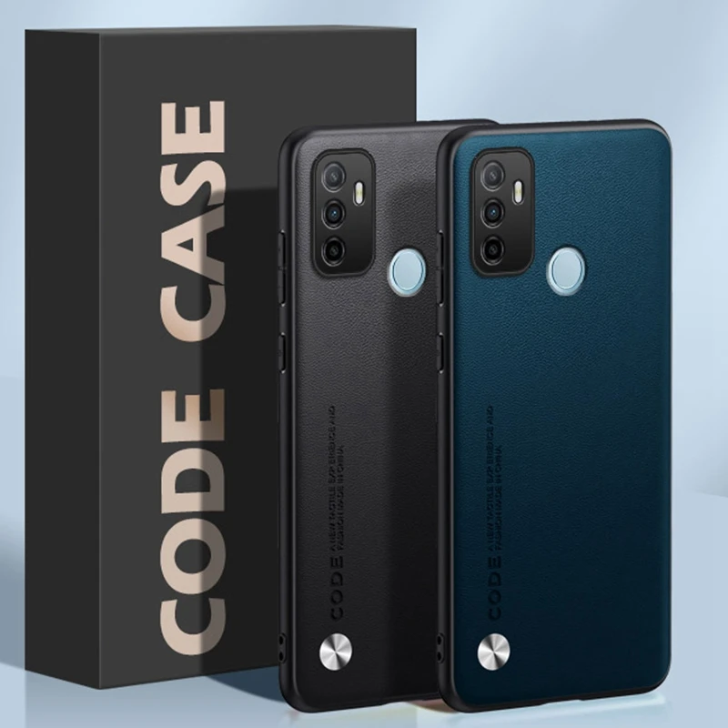 Funda de cuero PU de lujo para OPPO A53 A53S, funda trasera de silicona a prueba de golpes, funda de teléfono de protección completa para OPPO A53 S A32 A33 4G