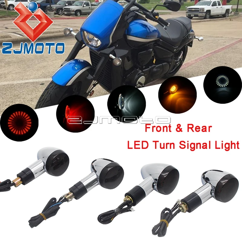 Red Amber White LED Integrated Turn Signal Light Tail Brake DRL Light Bullet Indicator Blinker For Suzuki Boulevard M109R BOSS