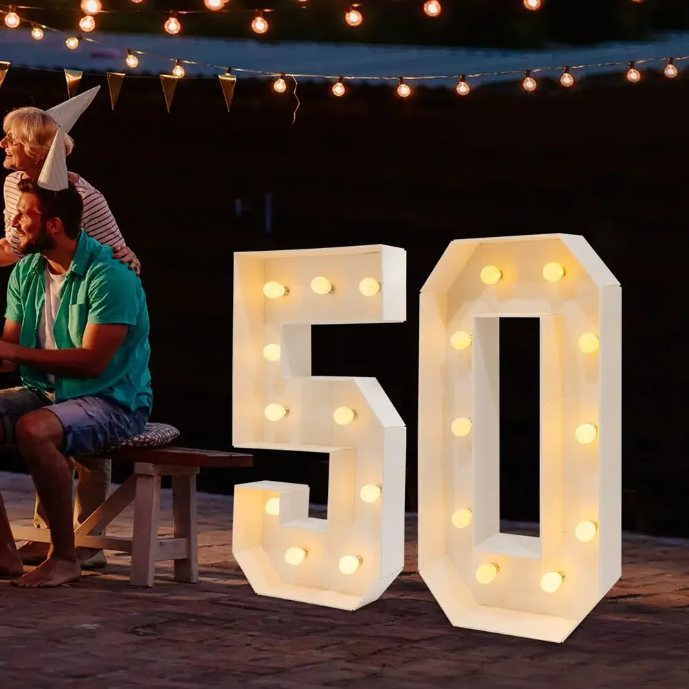 

LED Vintage 50 Light Up Lamp – Warm Light for 50th Birthday Party & Unique Gift Idea