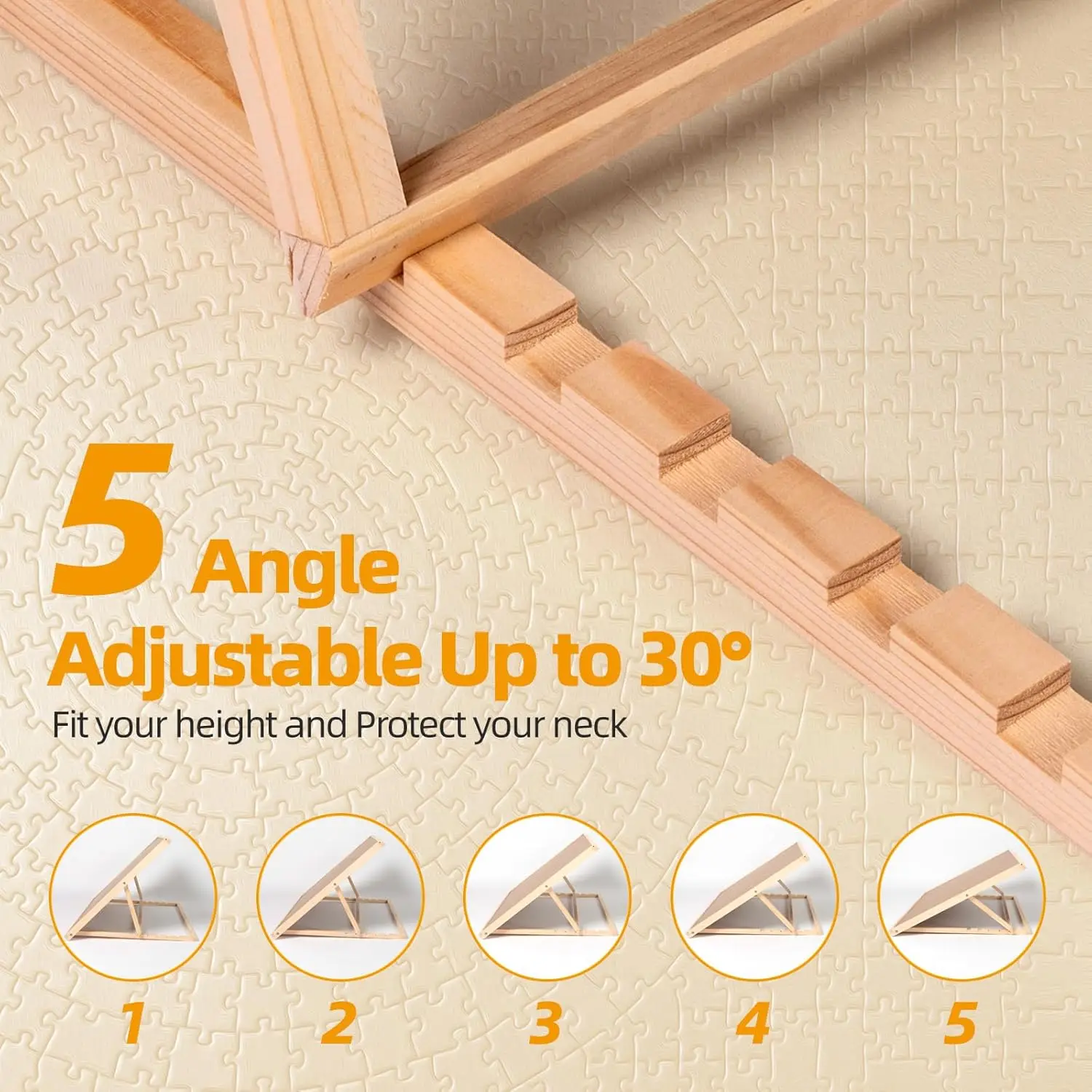 1000 stuks houten puzzelbord met verstelbare beugel, draagbare puzzeltafel |   Puzzel Organizer Boards Opbergaccessoires f