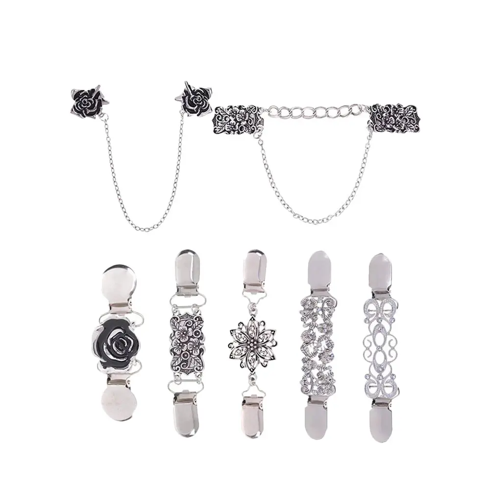 

7 Pcs Shawl Clip Retro Decor Collar Decorate Clothing Brooch Lapel Pin Alloy Miss