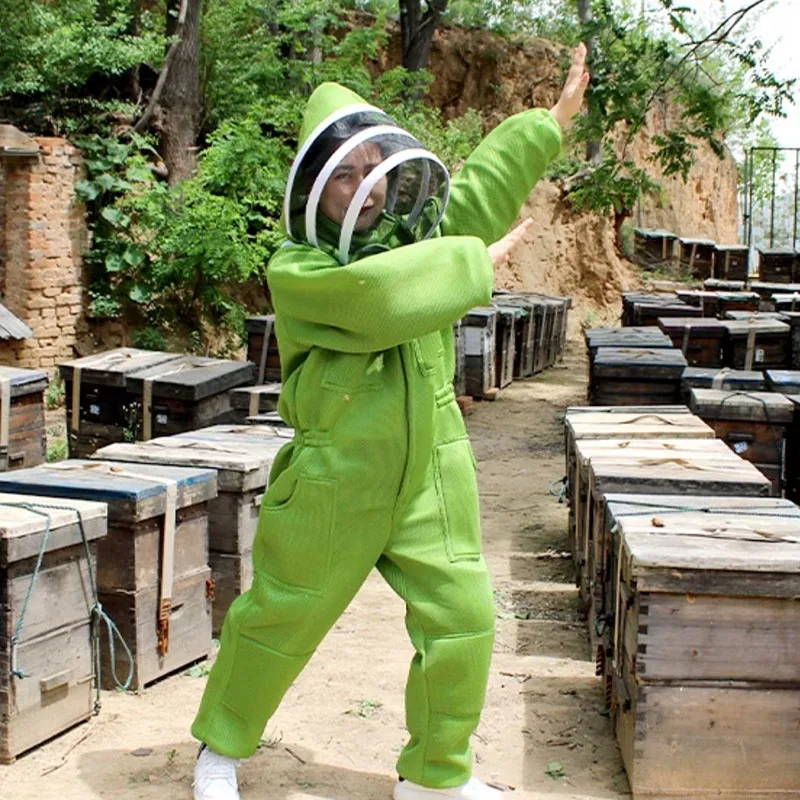 Beekeeping Suit Equipment Catching Bees Costume Green 3D cotton breathable and thickened Beekeeper's Clothes Apiculture Clothing