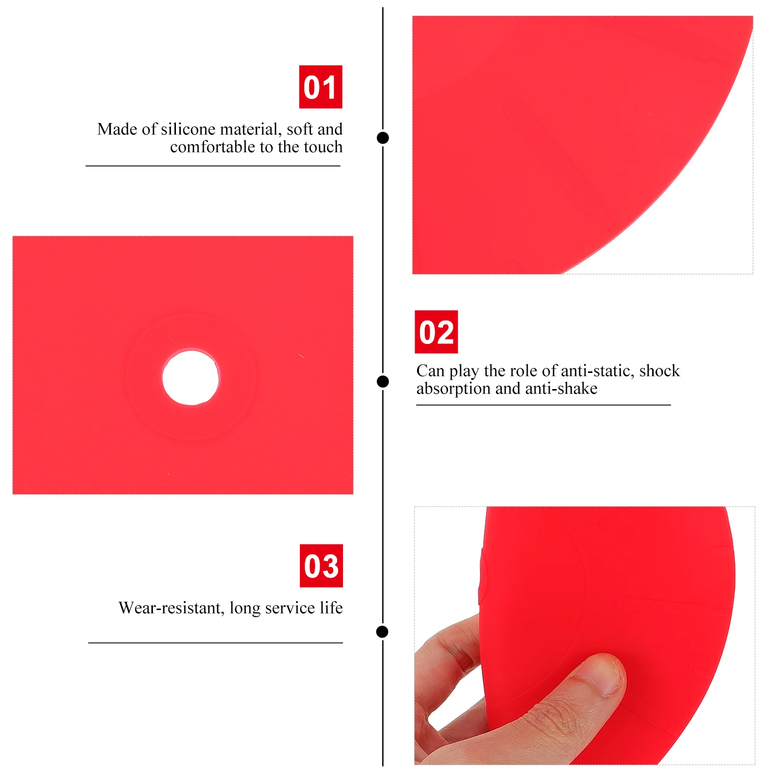 

170Mm Disc Protective Silicone Turntable Platter Pad Record Mat Anti-Static Audio Player Mat Professional Dj Equipment Accessory