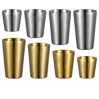 304 Stainless Nest pattern Texture Water Mugs Double-Wall Keep Cold Beer Cup  Coffee Travel Mug Anti-scalding Anti-fall