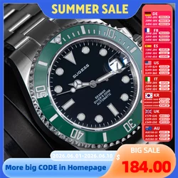 Sugess Diver Water Men Watch Ghost Luxury Automatic Mechanical Watches Nh35 Movement Ceramic Bezel 20ATM Luminous Calendar new
