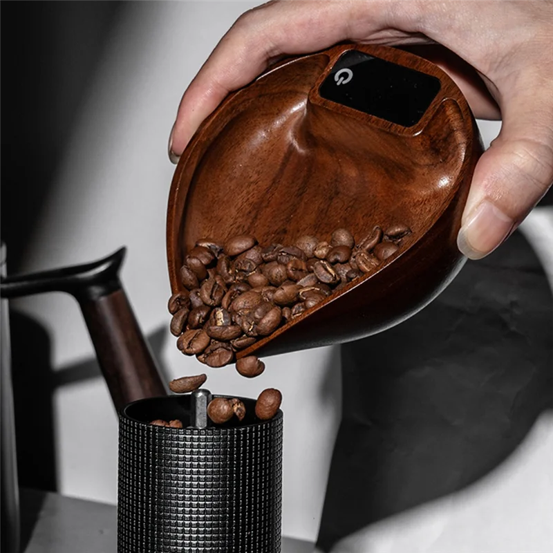 

Coffee Bean Weigher, Tea Leaf Scale, Walnut Hand Brewing Electronic Scale Coffee Bean Scale Accurate To 0.1G