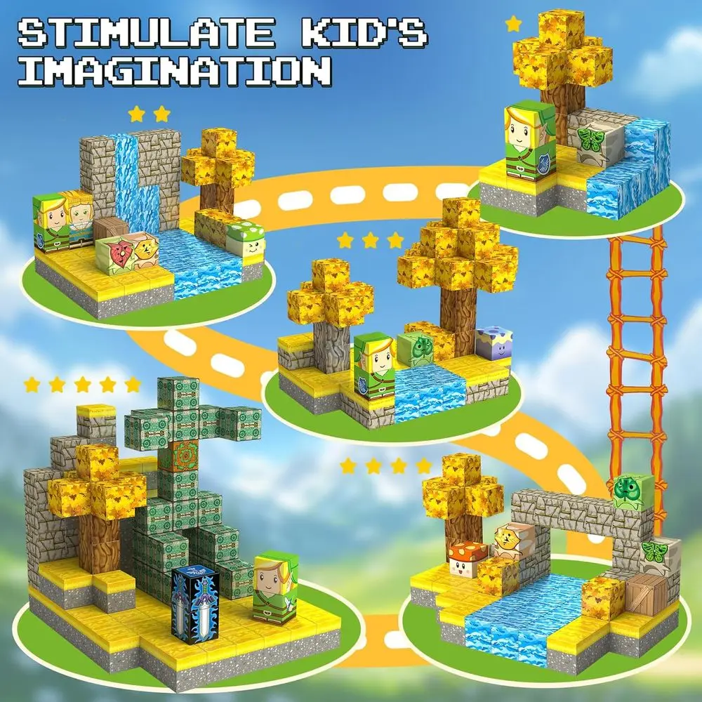 STEM Learning Magnetic Blocks: Korok's Cubes for Ages 5-7, Outdoor & Sensory Toys, Perfect Gift for Kids