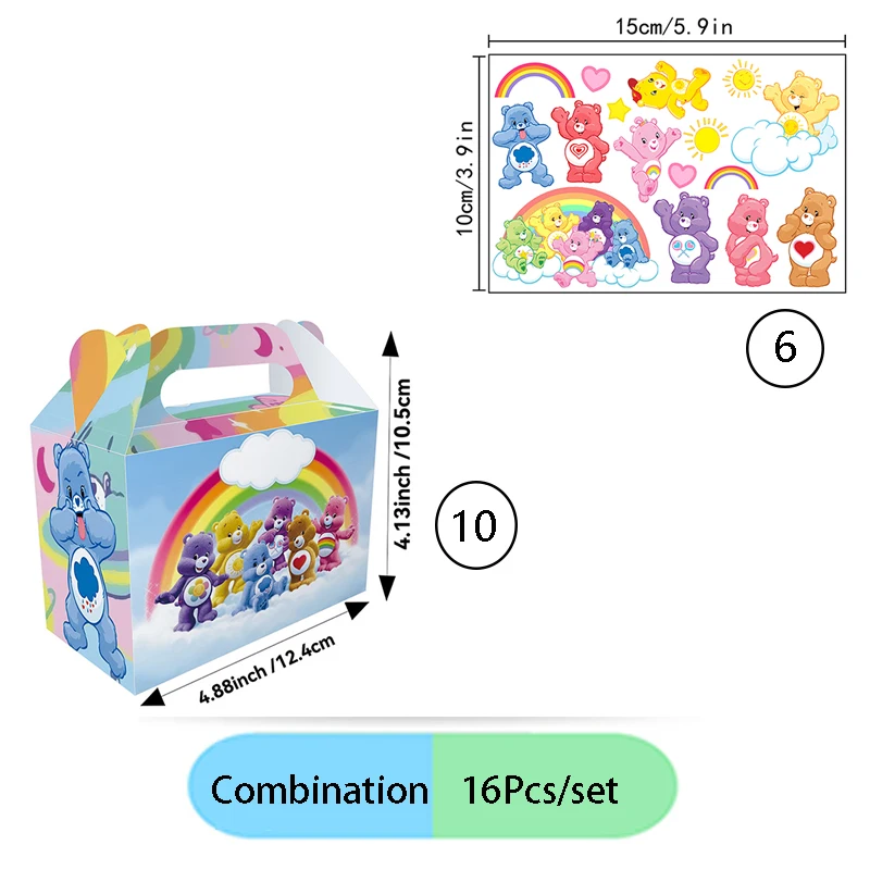 Cartoon Care Bears Themen-Geschirrset: Kreative Pappteller, Becher und Papierboxen für Geburtstagsfeiern und Familientreffen – Detail 28