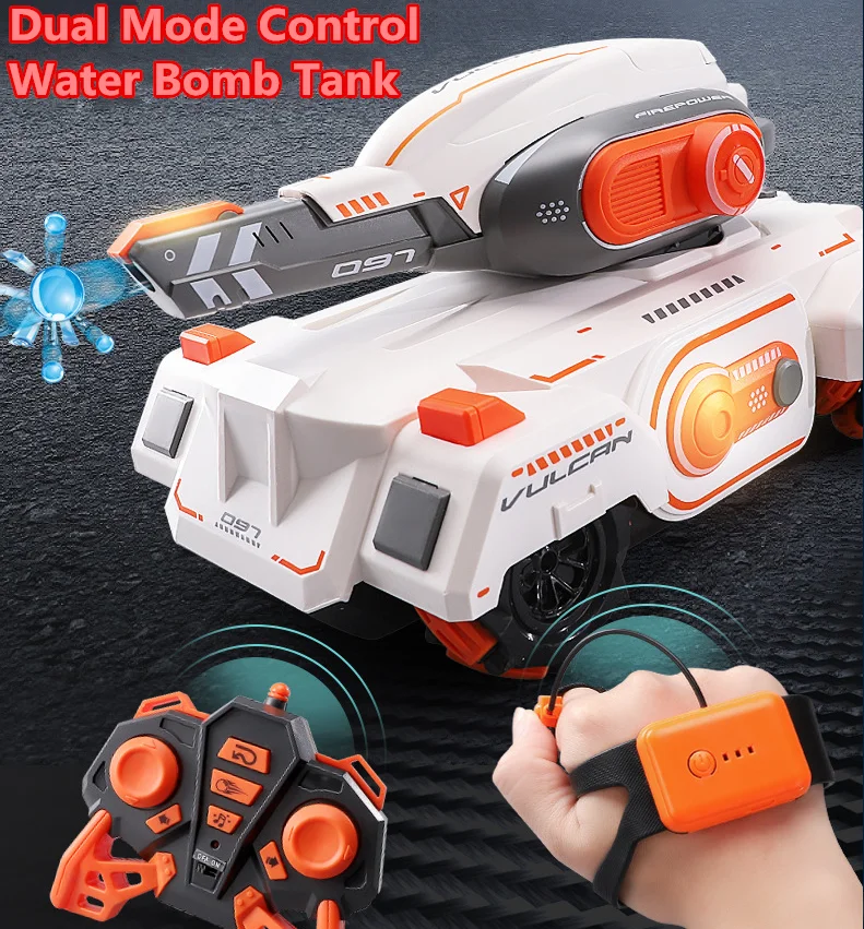 4WD RC Car Water Bomb Tank RC Toy Dual Mode Control 360Degree Rotation Remote Control Tank Stunt Car Toys For Children Boys Gift