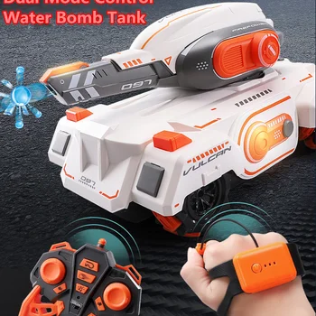 4WD RC Car Water Bomb Tank RC Toy Dual Mode Control 360 Degree Rotation Remote Control Tank Stunt Car Toys for Children Boys Gift