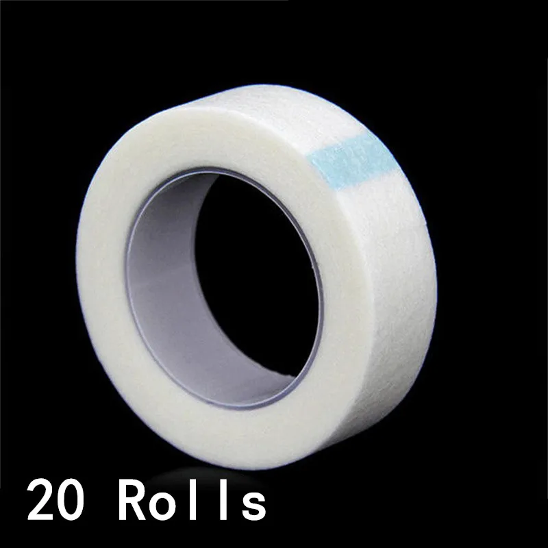 Cinta de Papel Médica Transpirable para Extensiones de Pestañas, 9M*1.25CM, Blanca, Sin Pelusa, Parche Adhesivo para Párpados, Juego de 1/5/10/20 Unidades