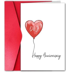 1pc, Personalized anniversary card, red heart-shaped balloon picture, a love letter to the boy you like, to the person you like.