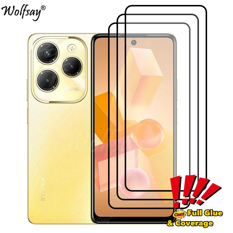 Full Cover Screen Protector For Infinix Hot 40 Pro Tempered Glass Infinix Hot 40 Pro X6837 Glass For Infinix Hot 40 Pro Glass