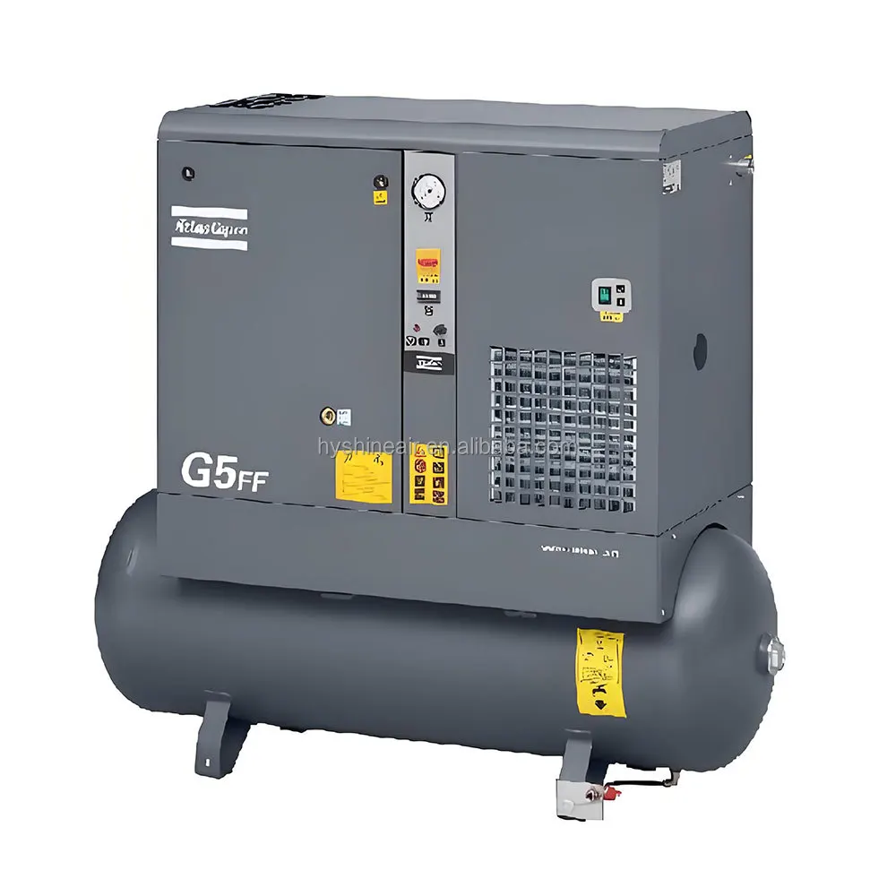 Atlas-Copco G5 Oil-injected Rotary Screw Air Compressor 5.5kW 8bar 10bar 28.25cfm 0.8m³/min 26.13cfm 0.74m³/min 400V 50Hz 3PH