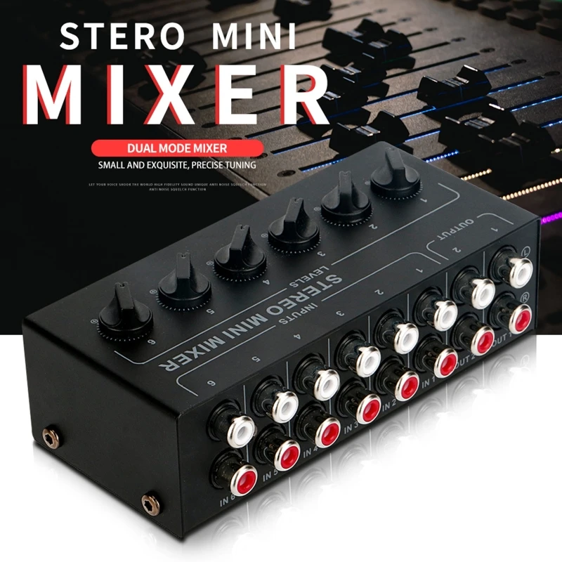 6 Channel Line Mixer Mixing Signals from Players, Musical Instruments Drop Shipping