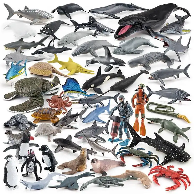 Realistic Marine Life Models Dolphin Toy for Children 6-9 Years Old Deep Sea Prehistoric  Fish Trilobite Animal Figures