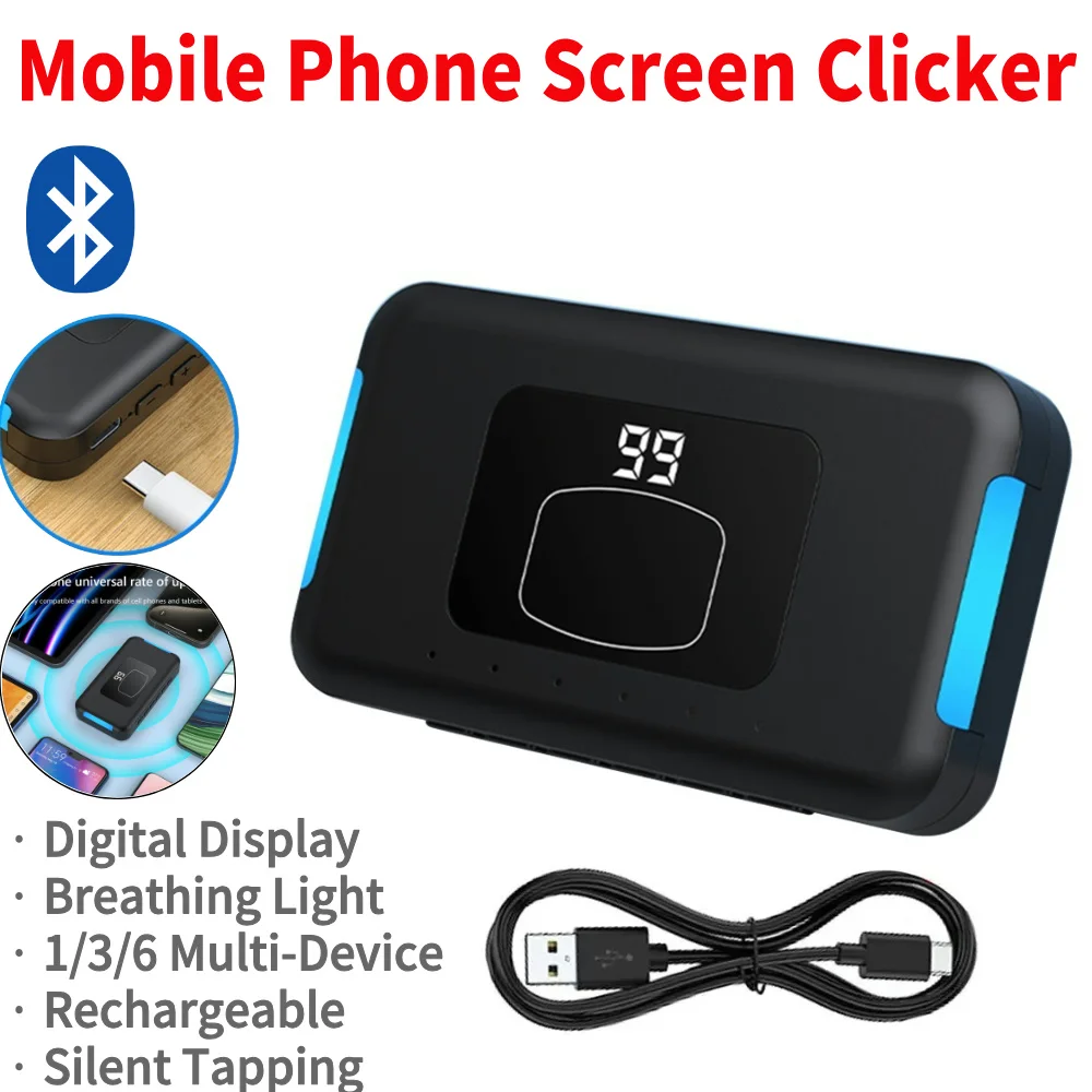 1/3/6 Heads Smart Phone Wireless Auto Screen Clicker Auto Tap Live Stream 199 Gear Adjust Play Game For Android/iOS
