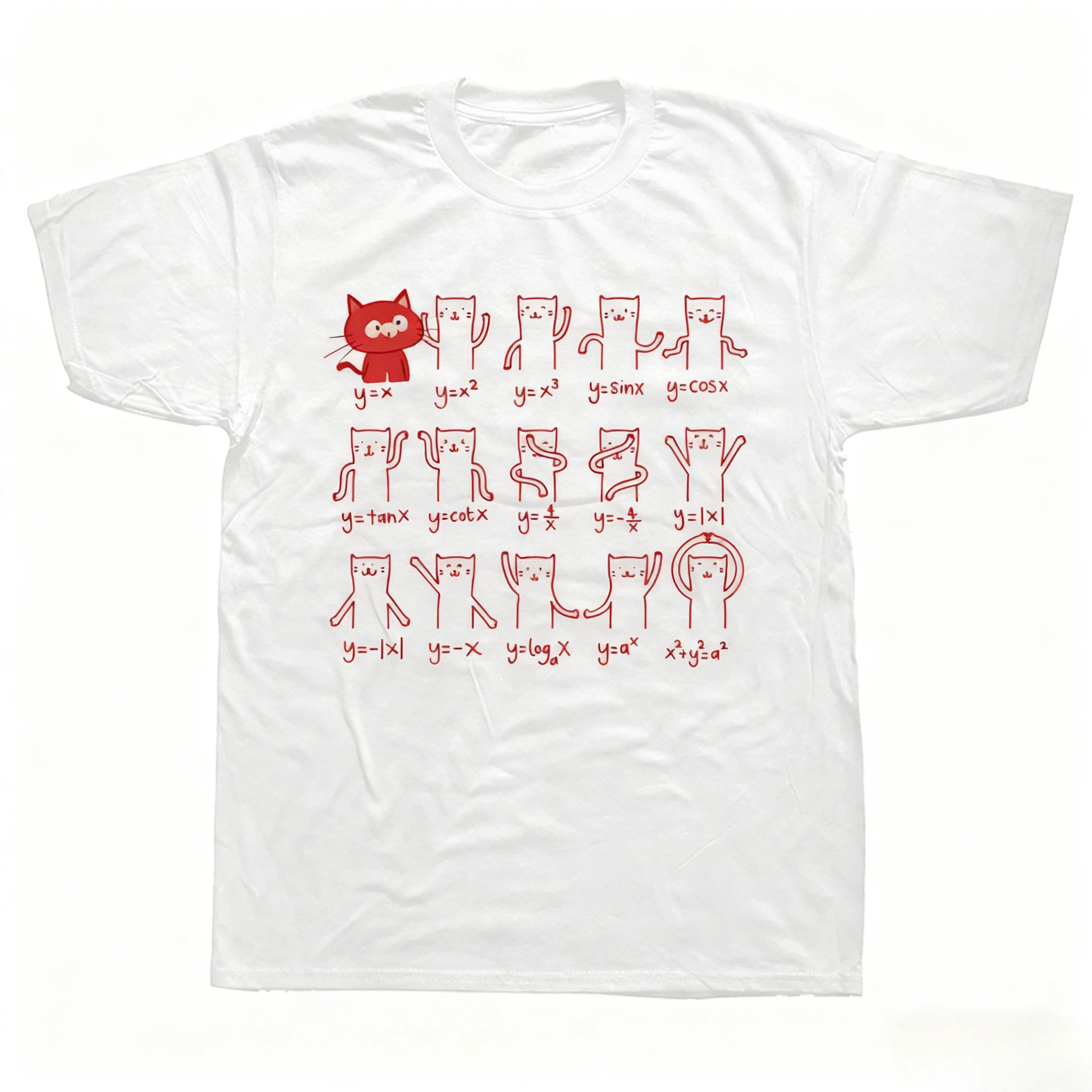 Funny Cat Math Algebra Lover T Shirts Graphic Cotton Streetwear Short Sleeve Birthday Gifts Summer Style T-shirt Mens Clothing