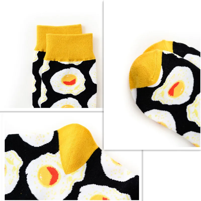 Spring Couple Middle Tube Socks Women Female Flowers Animals Fish Eggs Cotton Creative Hot Women\'s Long Socks for 4 Seasons